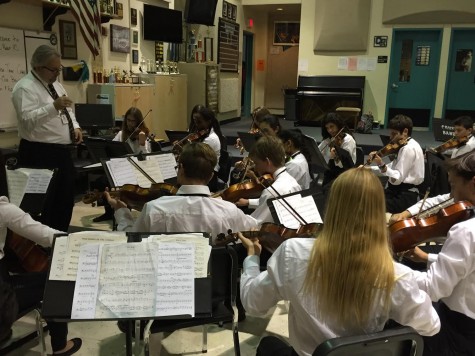 Orchestra Students practicing early in the morning