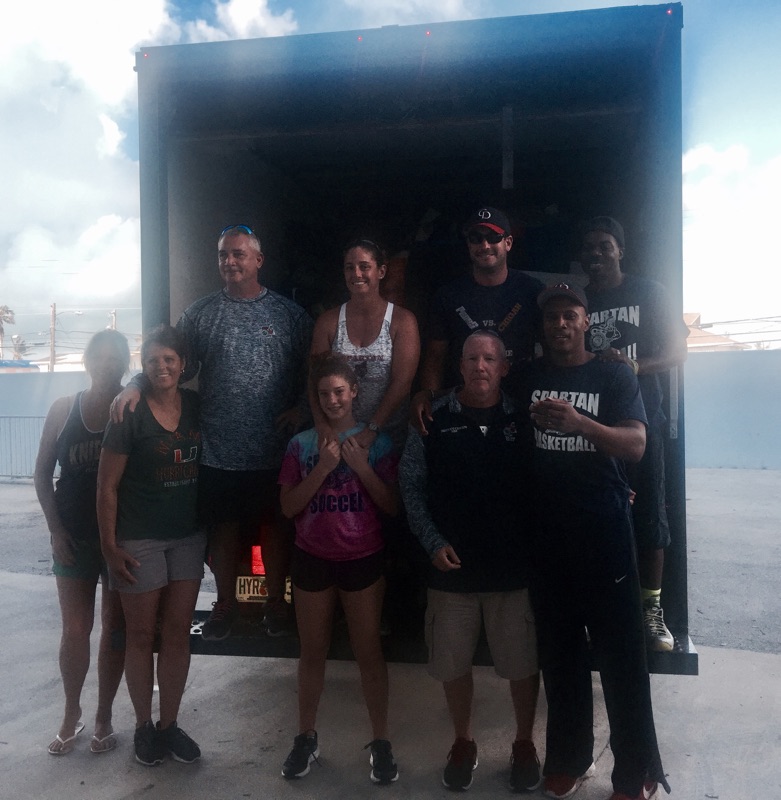 A Spartan truck full of supplies for Marathon High School Irma survivors.