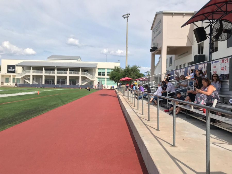 Bleachers during final Girls LAX  home game -- typical crowd, typical turnout.