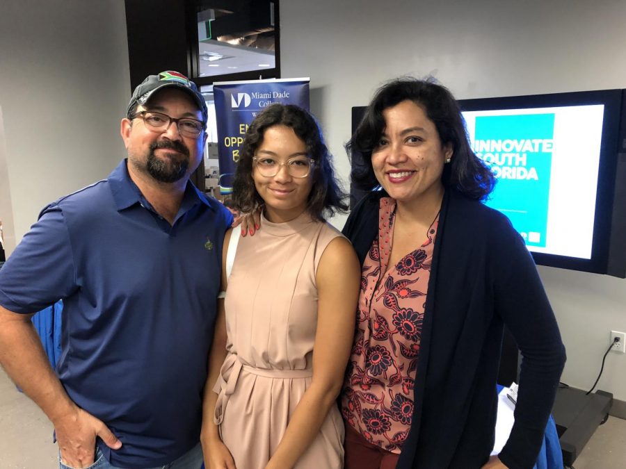 Sofia and her parents at Innovate South Florida