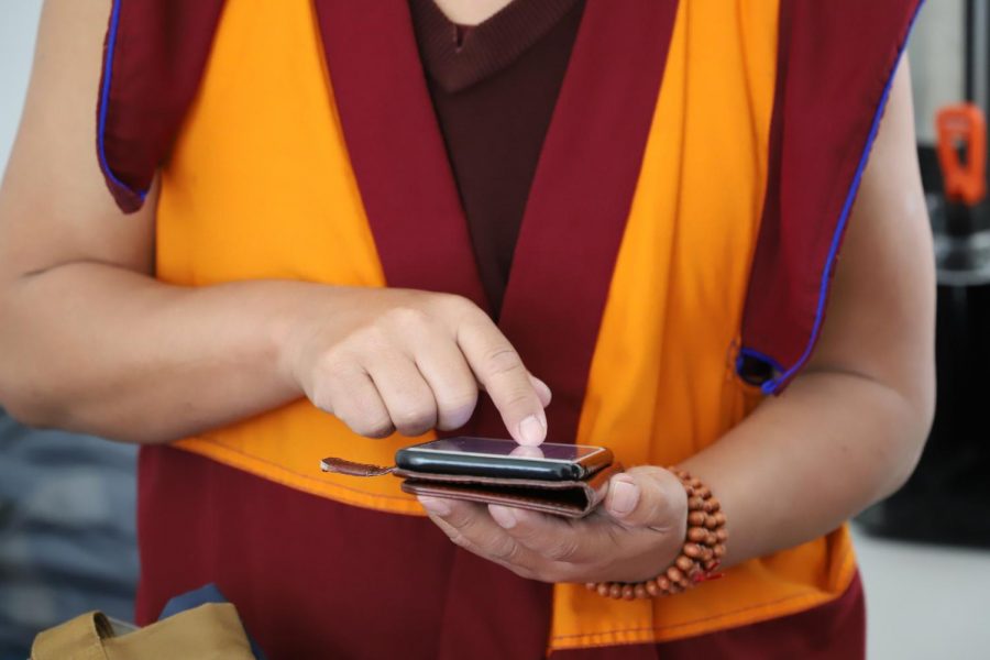 Even monks check their emails!