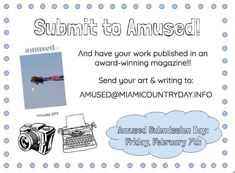 Amused Literary Magazine is now accepting submissions for this years publication.