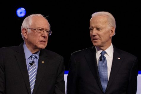 Democratic 2020 U.S. presidential candidates U.S. Senator Bernie Sanders and former Vice President Joe Biden February 25, 2020. REUTERS/Randall Hill