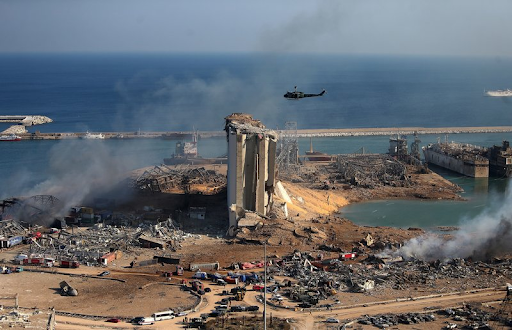 The port of Beirut and much of the city was left in ruins. 