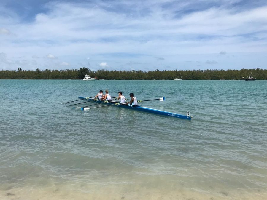 A quad docking at the 2019 Miami International Regatta after a race.