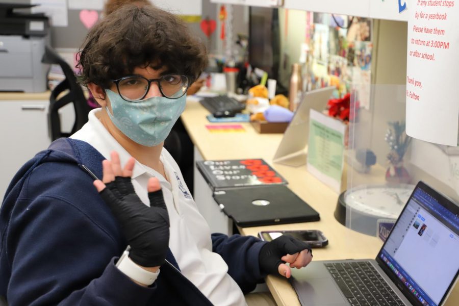 Jacob H hard at work as the Yearbook Editor in Chief for the 2nd year in a row.